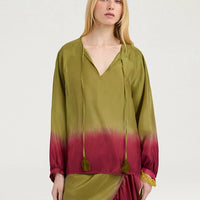 MANTRA BLOUSE IN TIE DYED HABUTAI