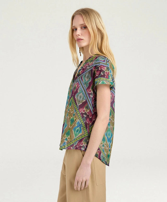 COPAL BLOUSE IN PRINTED COTTON VOILE