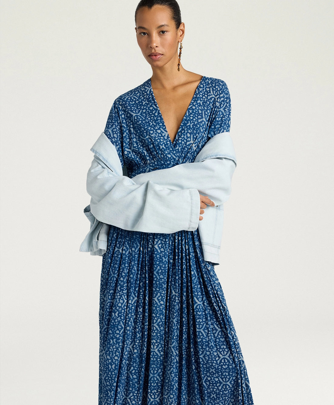JUREMA DRESS IN INDIGO PRINTED VOILE