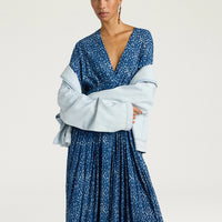 JUREMA DRESS IN INDIGO PRINTED VOILE