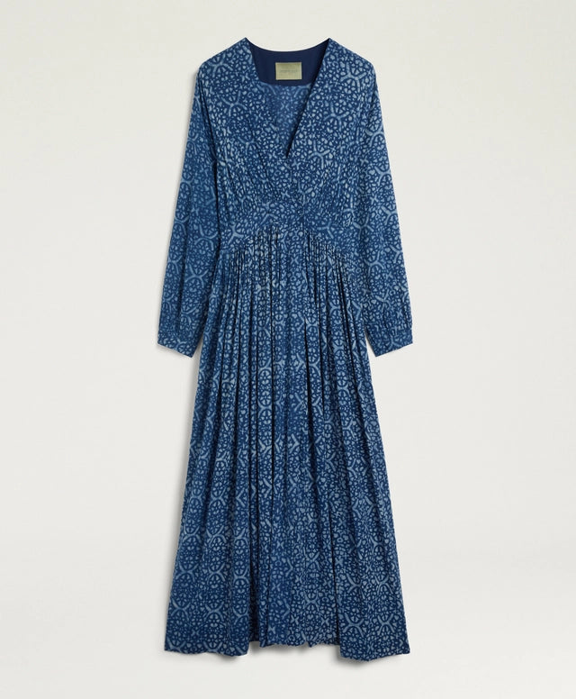 JUREMA DRESS IN INDIGO PRINTED VOILE