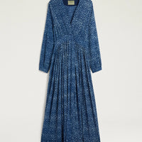JUREMA DRESS IN INDIGO PRINTED VOILE
