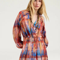LUNO DRESS IN PRINTED HABUTAI