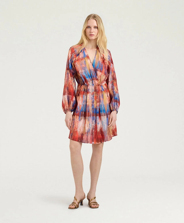 LUNO DRESS IN PRINTED HABUTAI