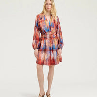 LUNO DRESS IN PRINTED HABUTAI