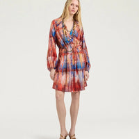 LUNO DRESS IN PRINTED HABUTAI