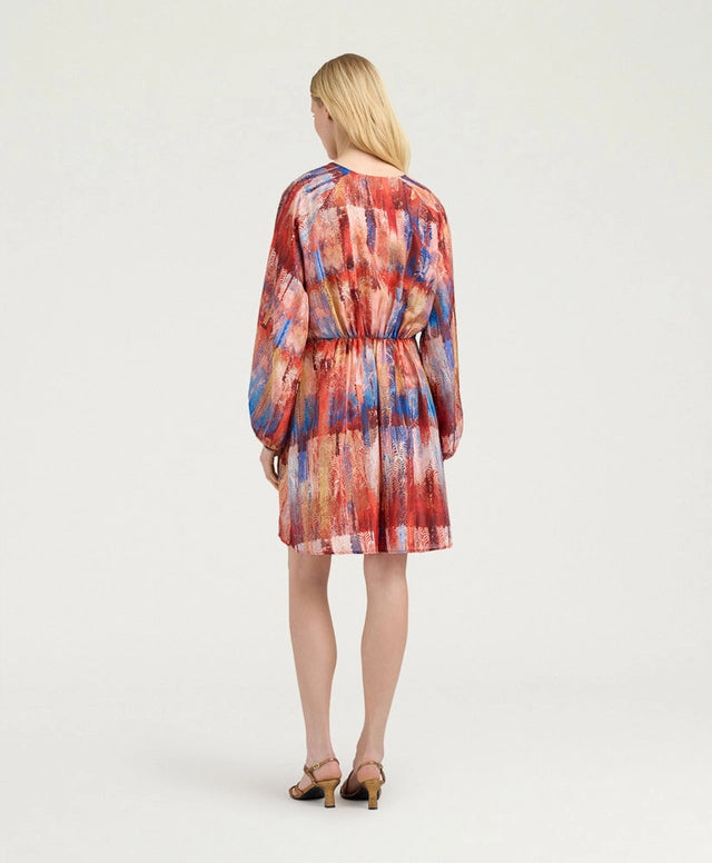 LUNO DRESS IN PRINTED HABUTAI
