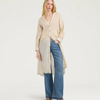 ELPASO BIS DRESS IN EMBROIDERED VOILE - BEIGE