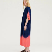 LOMA DRESS IN TIE DYED HABUTAI - BLUE/MAUVE