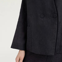 ASTRE JACKET IN LINEN - CHARCOAL GRAY
