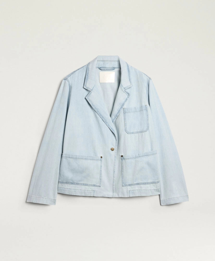 NAYA JACKET IN BLEACHED DENIM - SKY BLUE