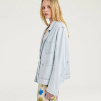 NAYA JACKET IN BLEACHED DENIM - SKY BLUE