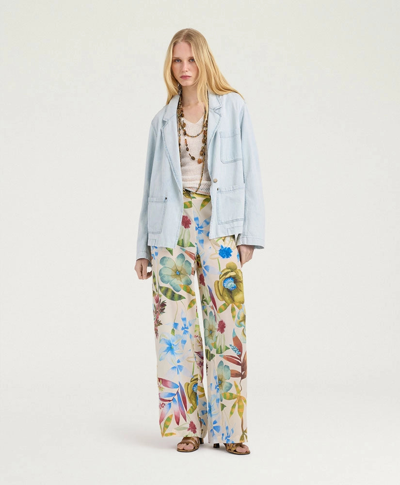 NAYA JACKET IN BLEACHED DENIM - SKY BLUE
