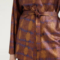 CHAMA CARDIGAN IN PRINTED LUREX - BURNT/PURPLE