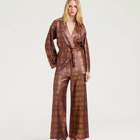 CHAMA CARDIGAN IN PRINTED LUREX - BURNT/PURPLE