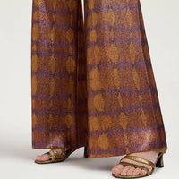 ANSELMO PANTS IN PRINTED LUREX - BURNT/PURPLE
