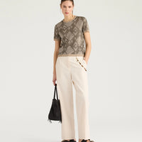 BRUMA T-SHIRT IN JACQUARD - GREEN MULTICOLOR