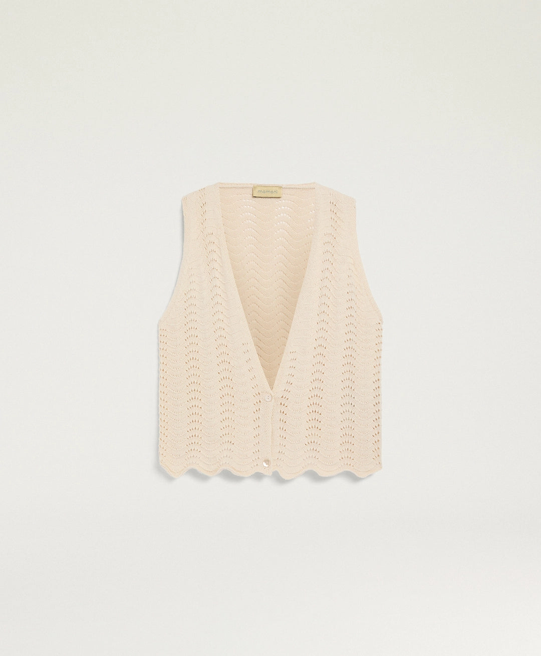 LEON GILET IN MIXED STITCH - CREAM