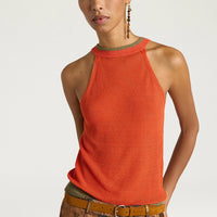 CARY TOP IN LINEN - ORANGE