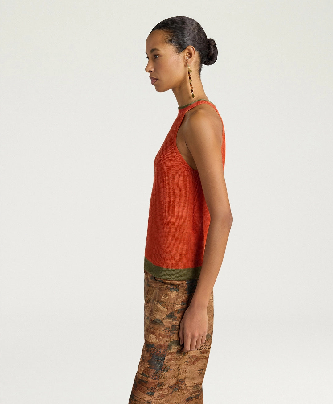 CARY TOP IN LINEN - ORANGE