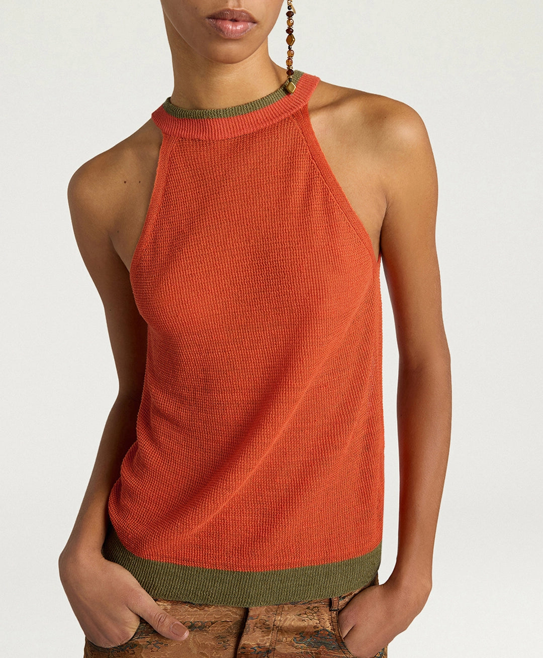 CARY TOP IN LINEN - ORANGE