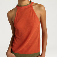 CARY TOP IN LINEN - ORANGE
