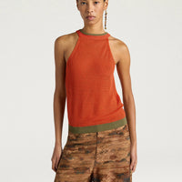 CARY TOP IN LINEN - ORANGE
