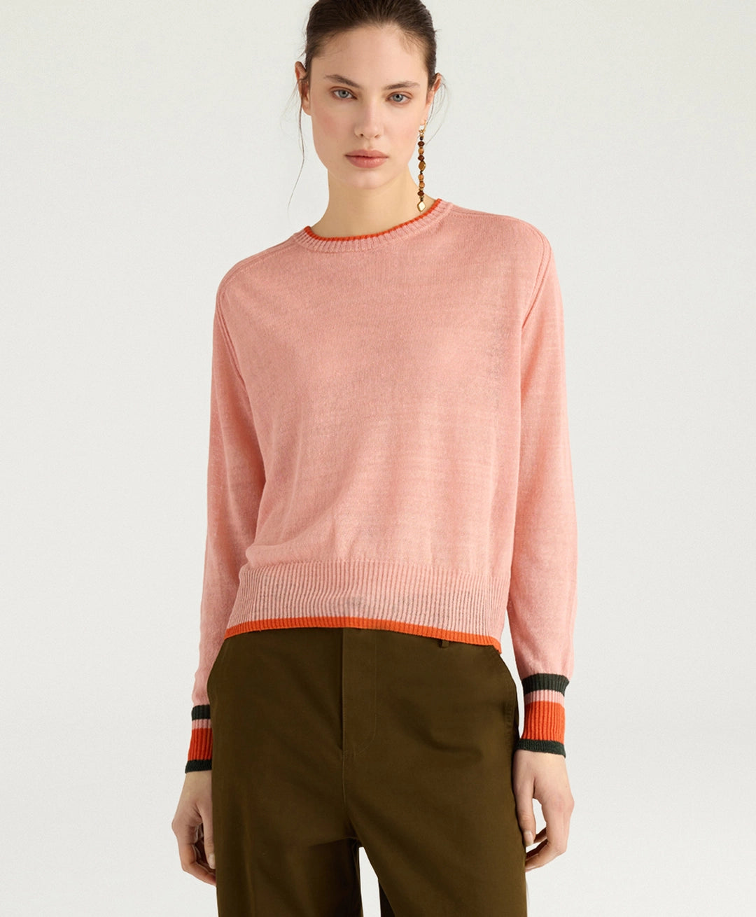 RIO SWEATER IN LINEN - PINK