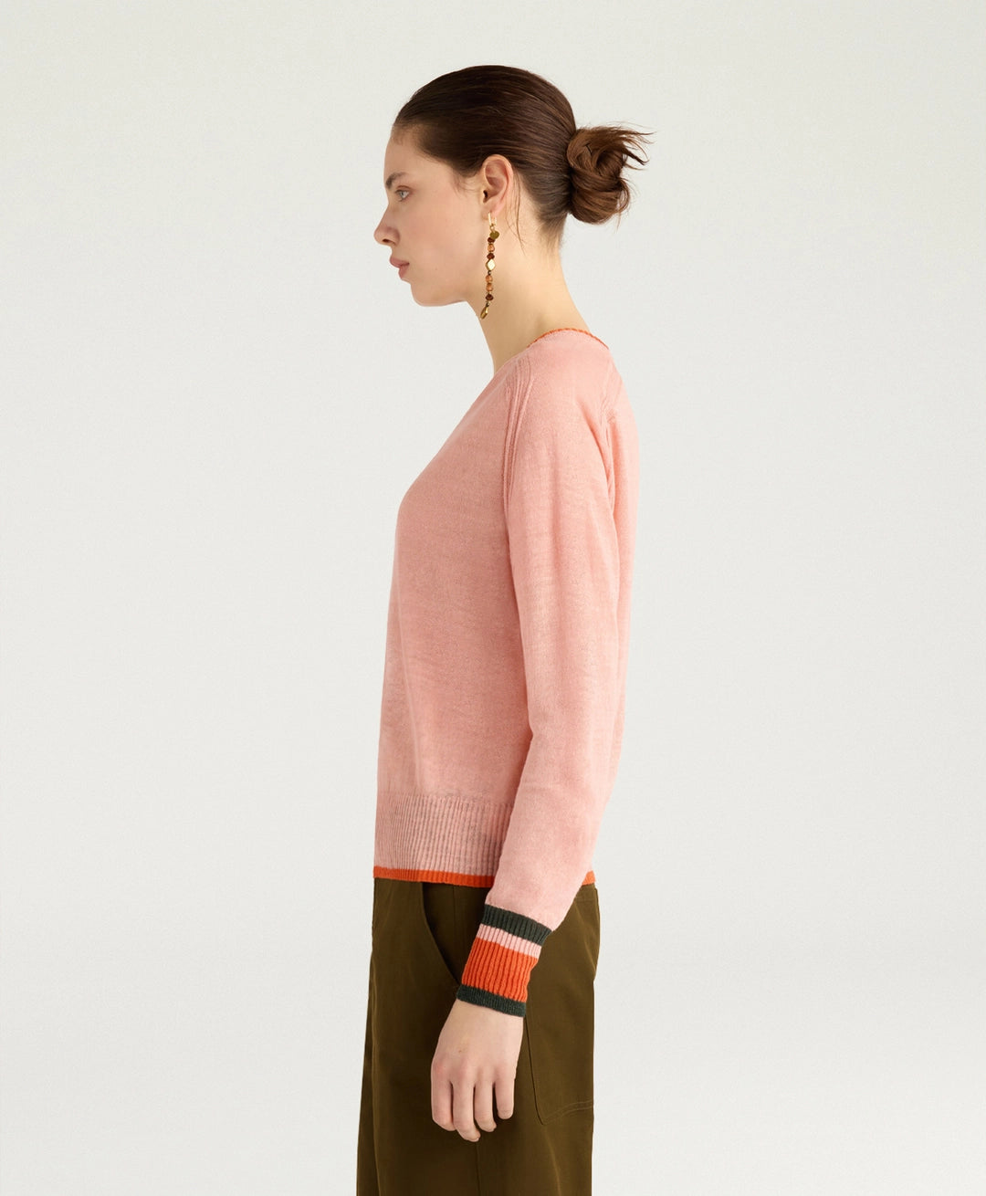 RIO SWEATER IN LINEN - PINK