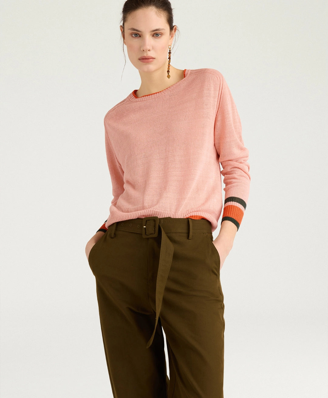 RIO SWEATER IN LINEN - PINK