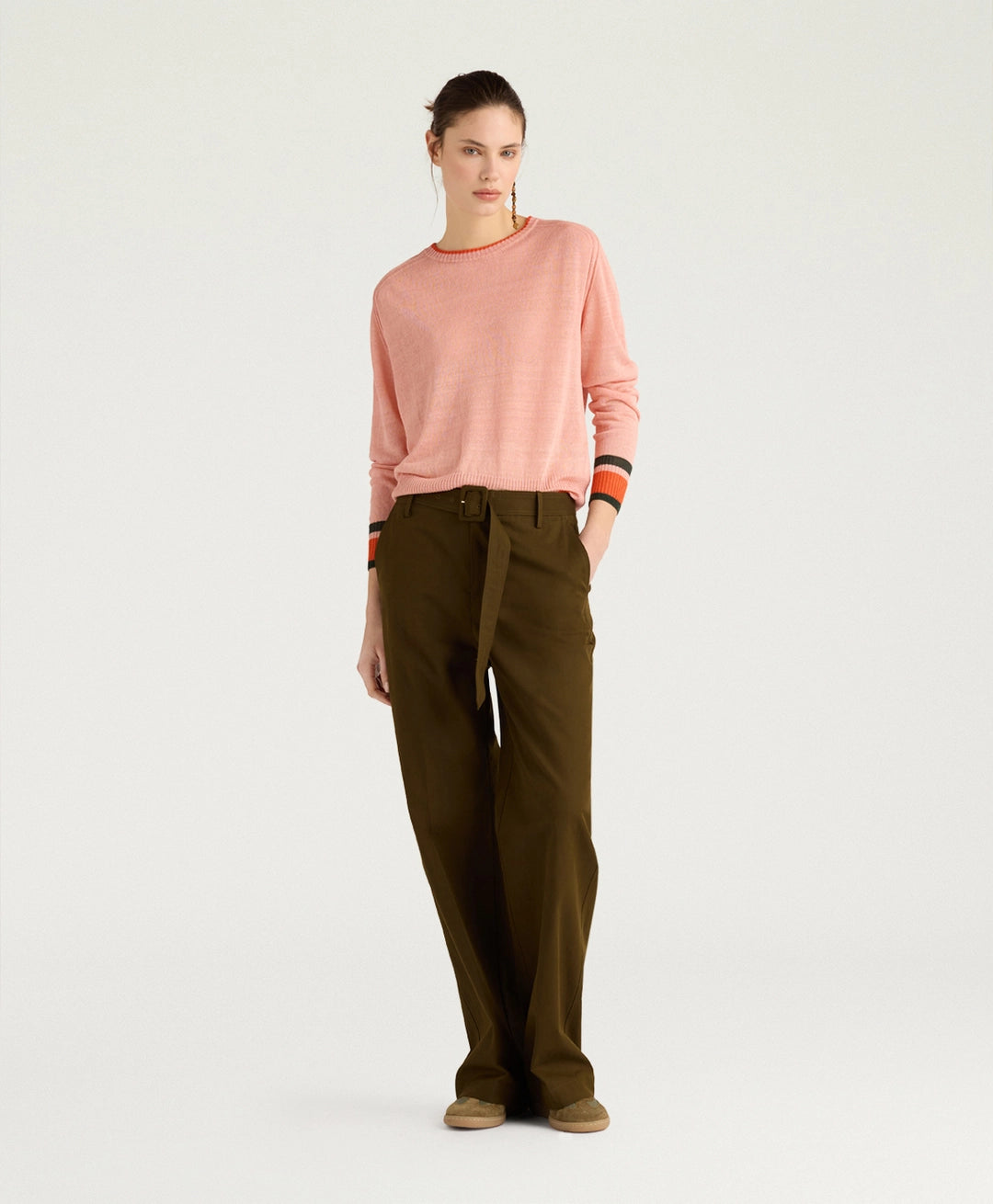RIO SWEATER IN LINEN - PINK