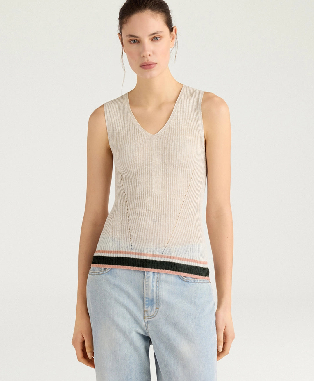 ELLA TOP IN LINEN - CREAM