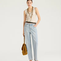 ELLA TOP IN LINEN - CREAM