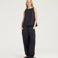 SILVERADO PANTS IN LINEN - CHARCOAL GRAY