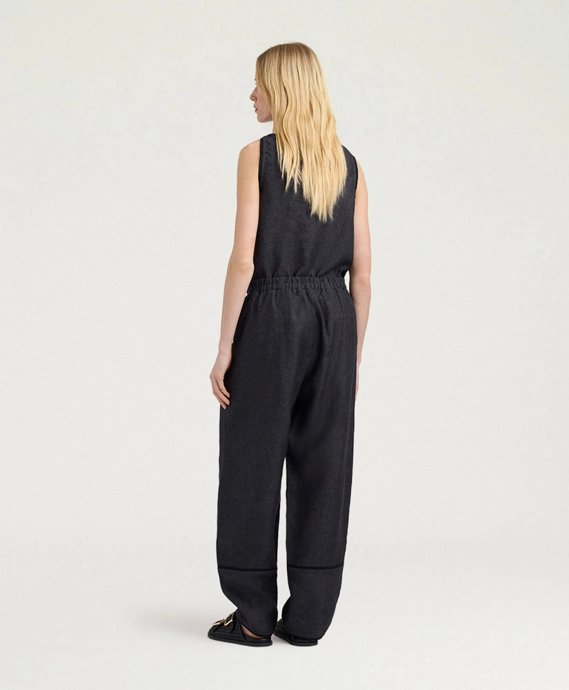 SILVERADO PANTS IN LINEN - CHARCOAL GRAY