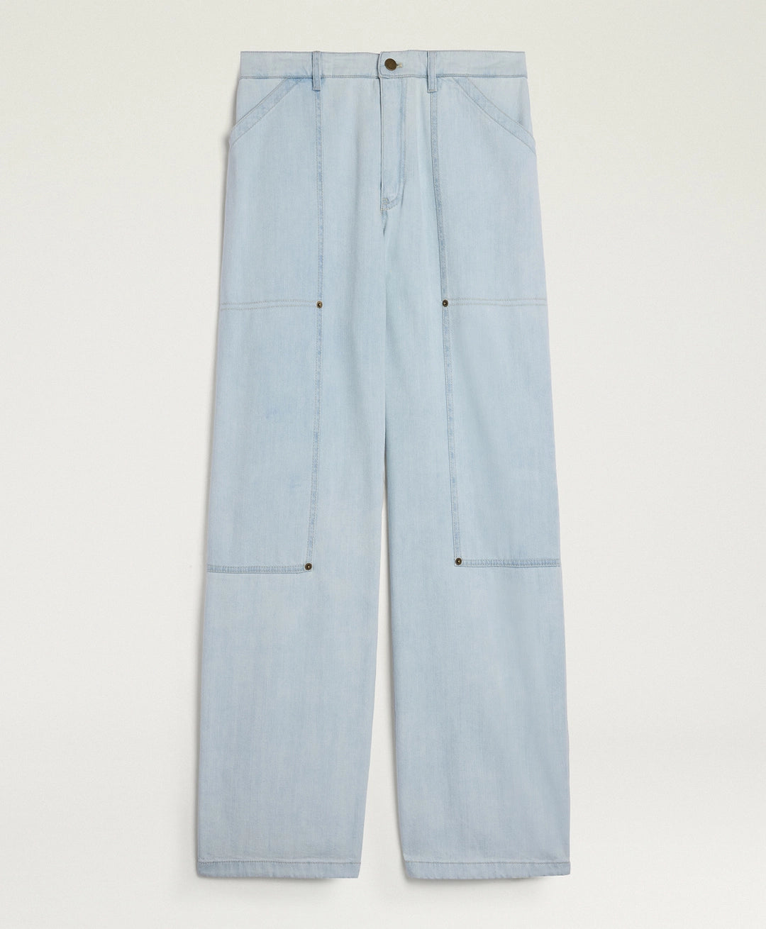 CIELITO PANTS IN BLEACHED DENIM - SKY BLUE