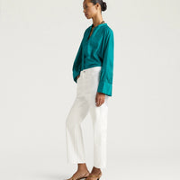 AIDAN PANTS IN STRETCH ECRU DENIM - WHITE