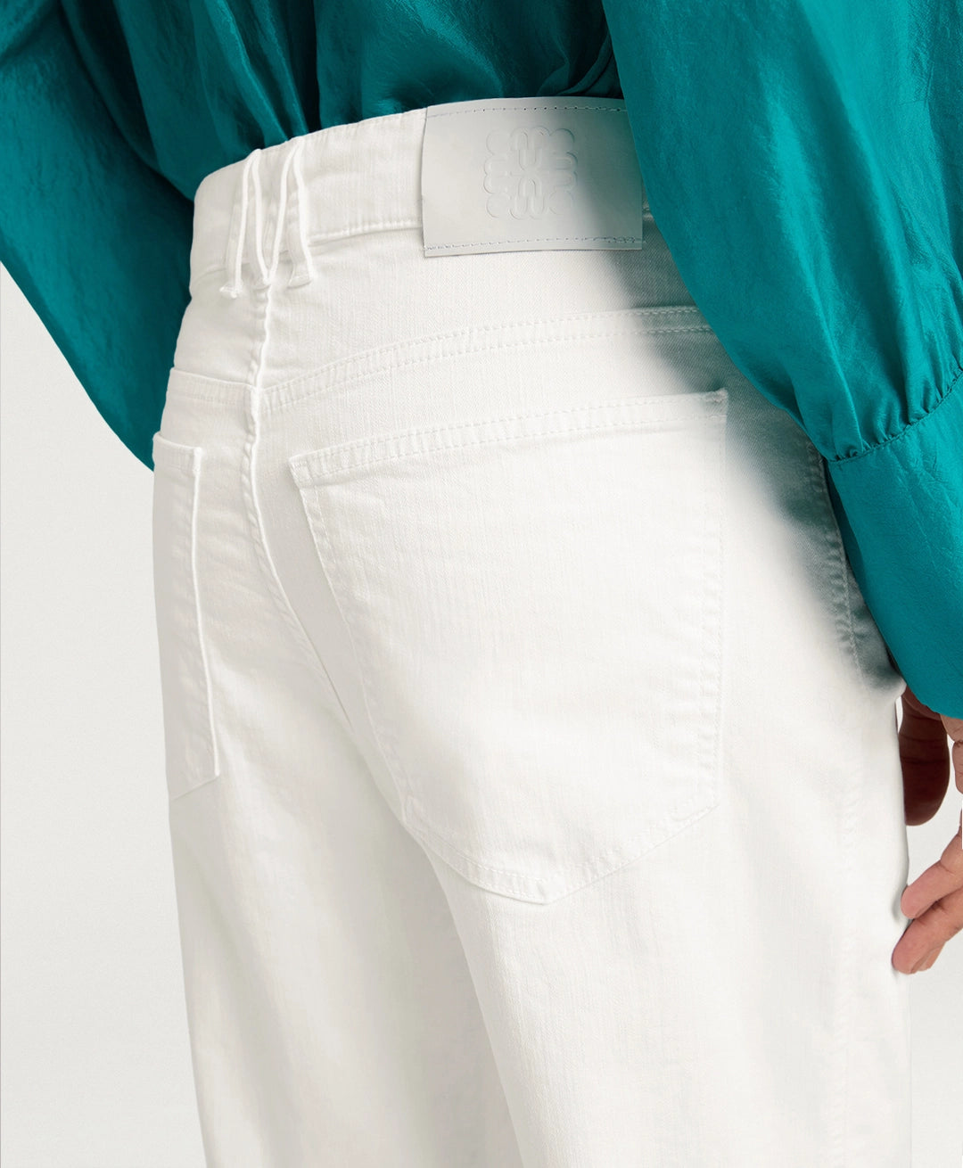 AIDAN PANTS IN STRETCH ECRU DENIM - WHITE