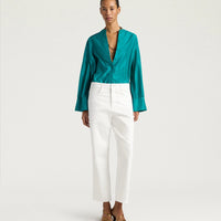 AIDAN PANTS IN STRETCH ECRU DENIM - WHITE