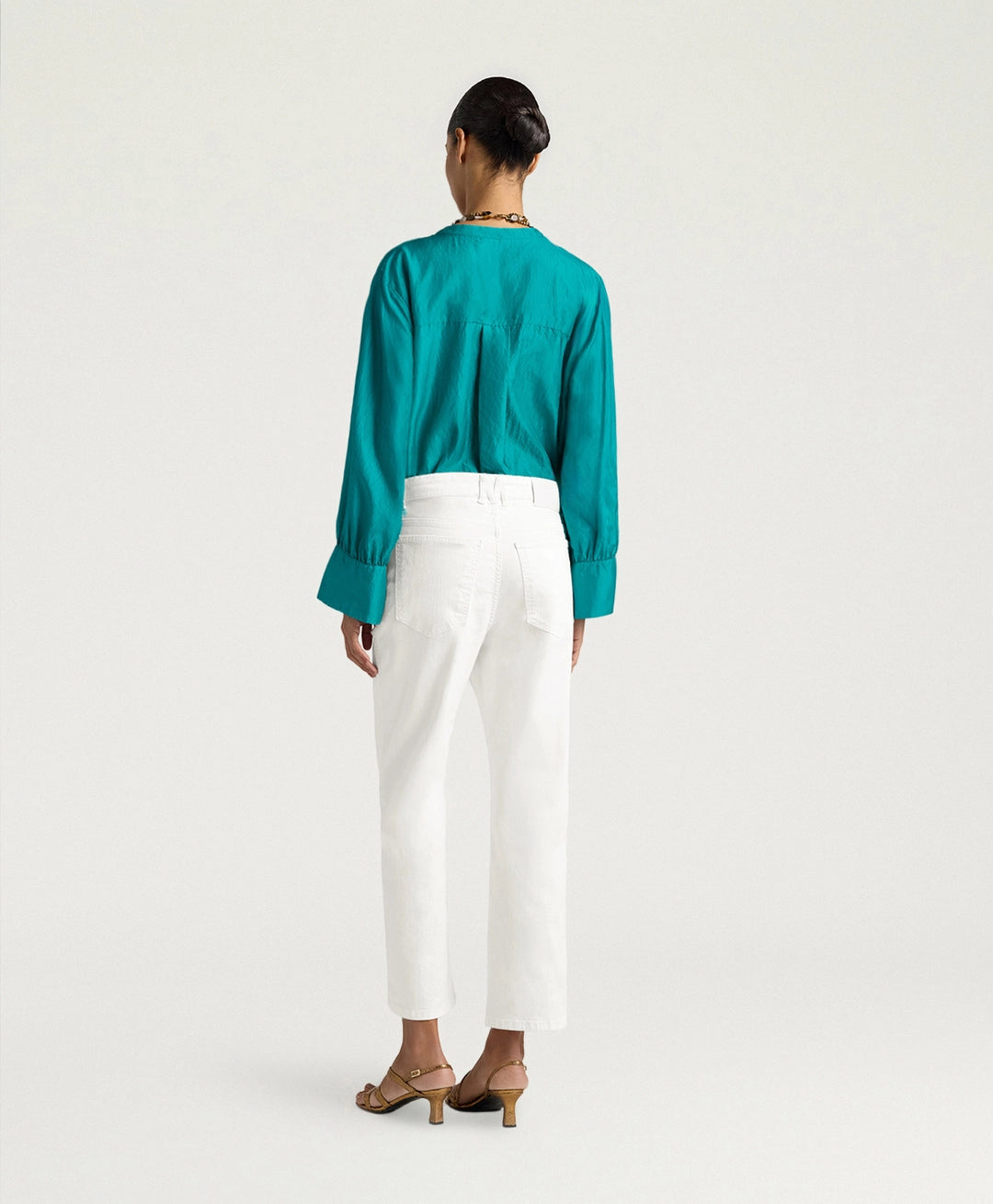 AIDAN PANTS IN STRETCH ECRU DENIM - WHITE