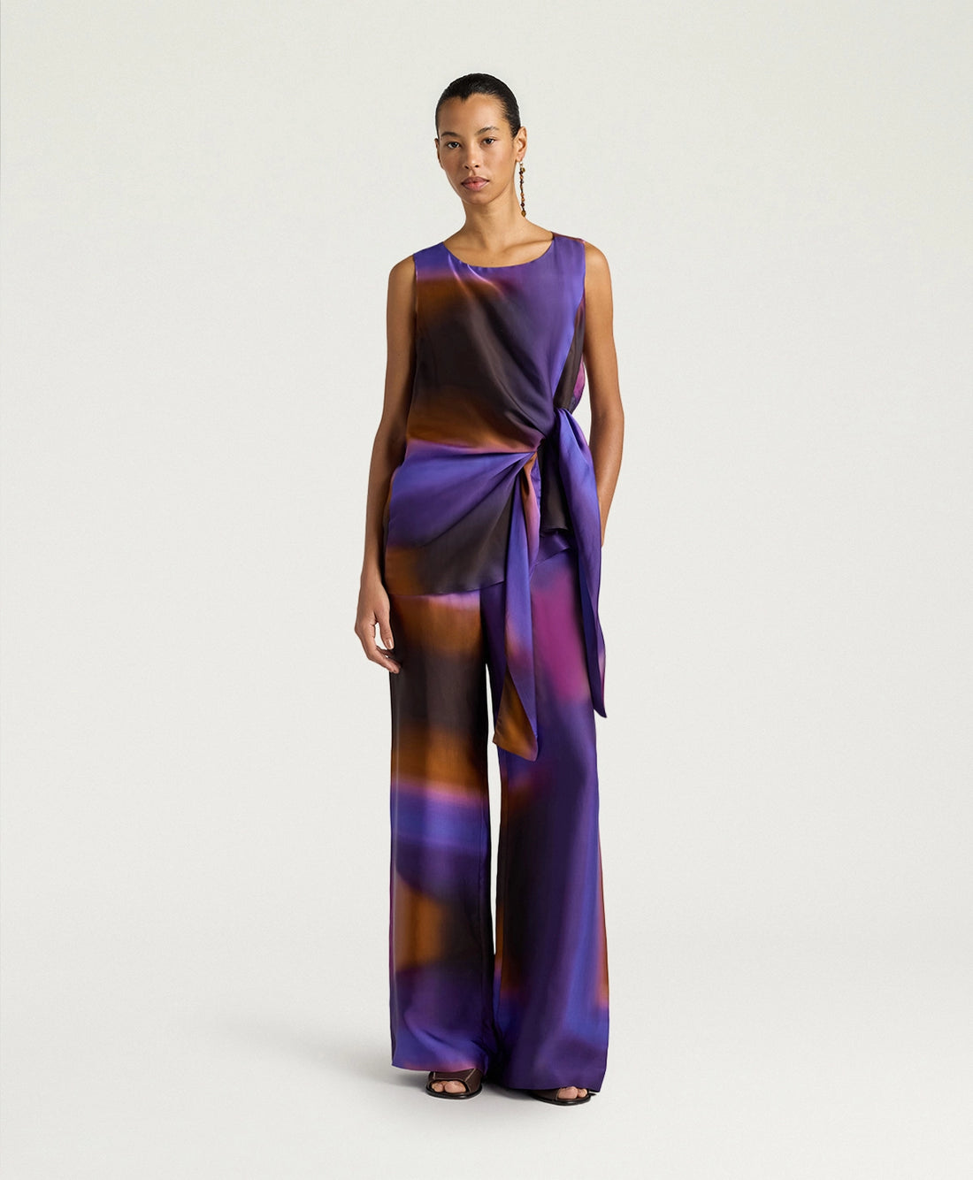 MARAJO PANTS IN ALL-OVER PRINTED SATIN