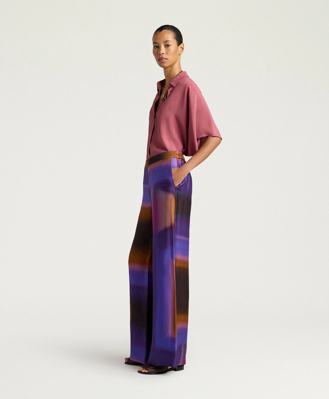 MARAJO PANTS IN ALL-OVER PRINTED SATIN