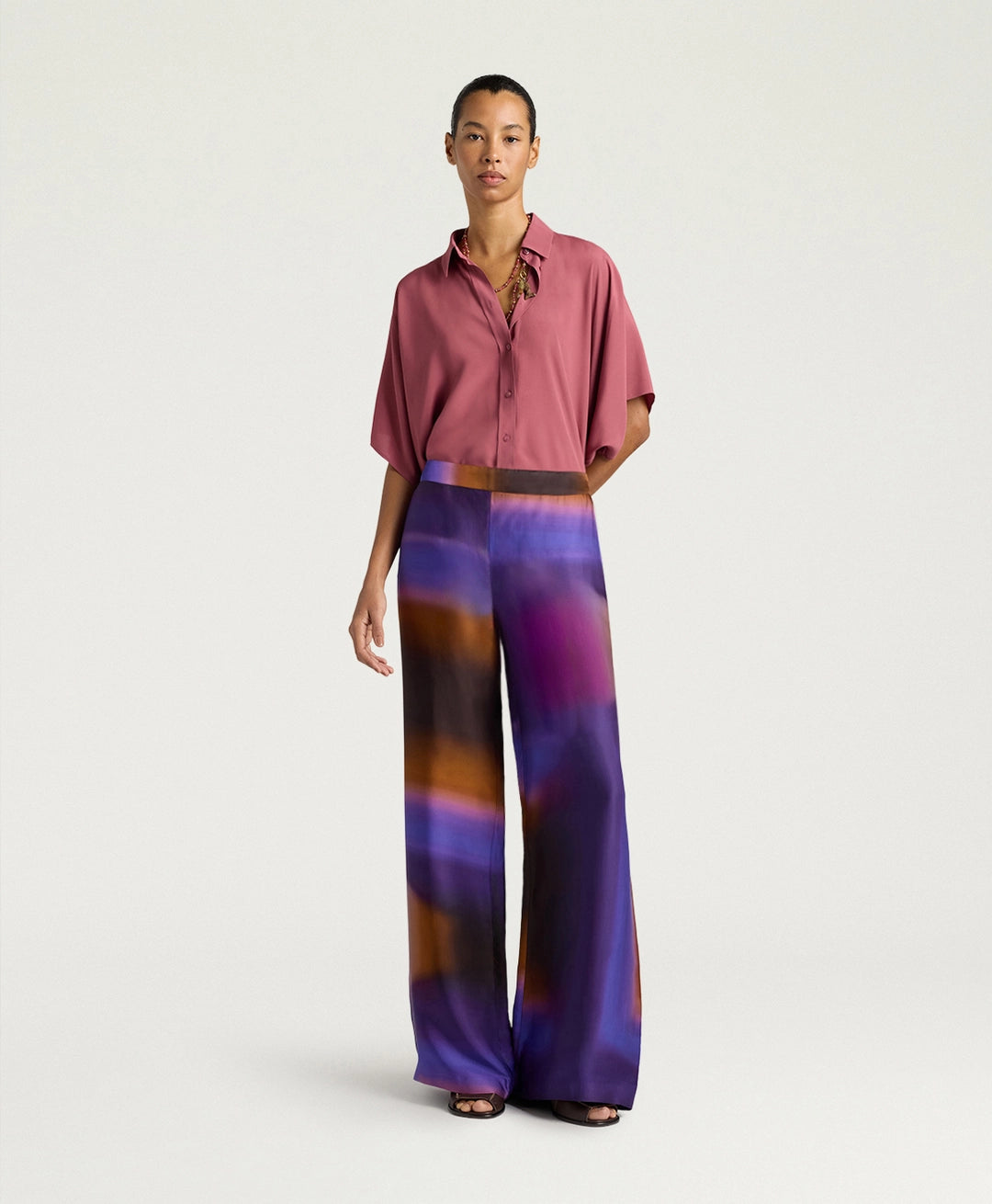 MARAJO PANTS IN ALL-OVER PRINTED SATIN