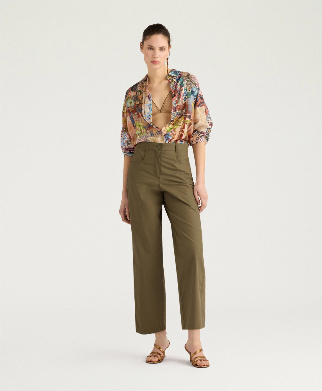 TRES PANTS IN POPLIN - KAHKI