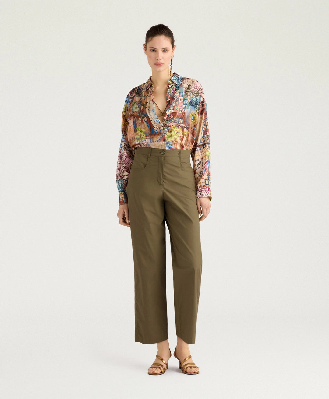 TRES PANTS IN POPLIN - KAHKI