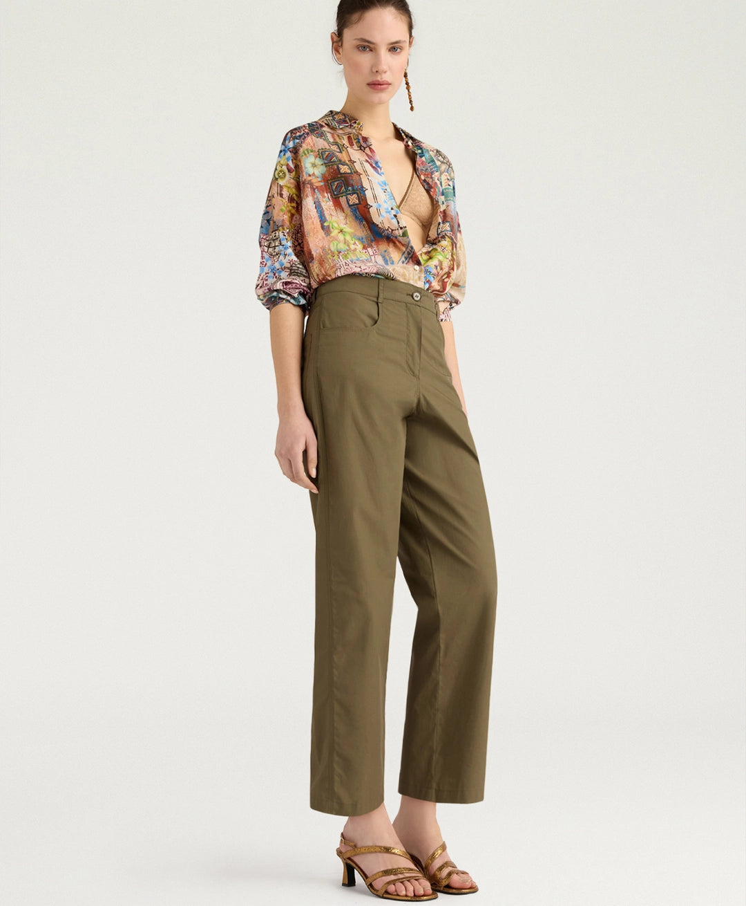 TRES PANTS IN POPLIN - KAHKI