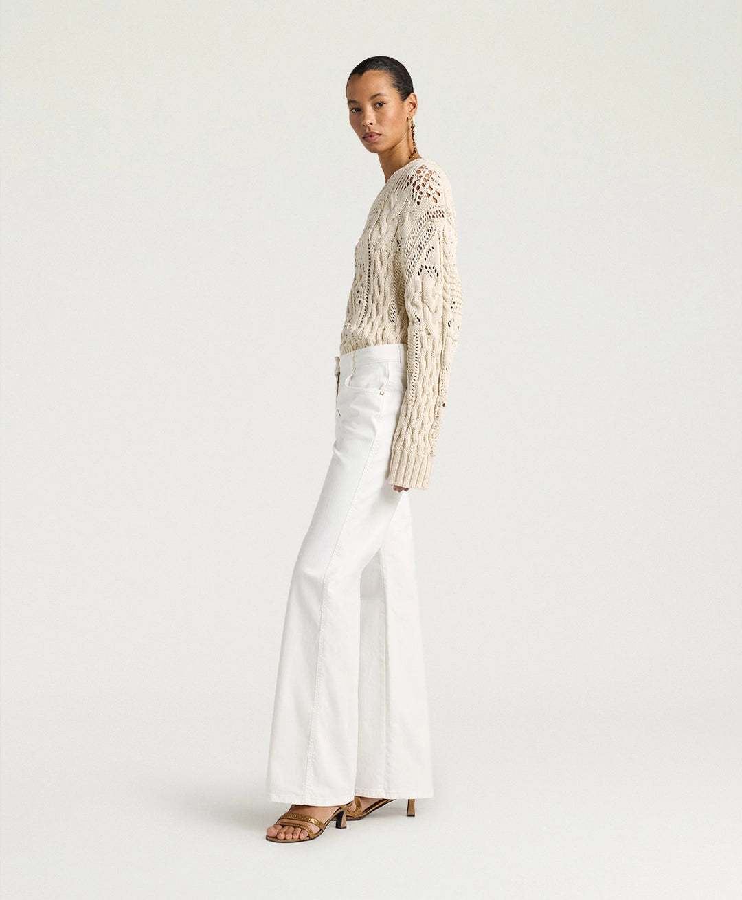 LUIS PANTS IN STRETCH ECRU DENIM - WHITE