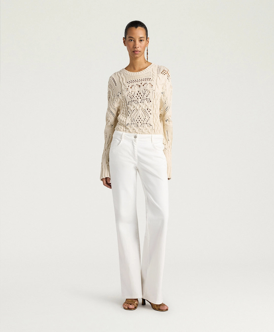 LUIS PANTS IN STRETCH ECRU DENIM - WHITE