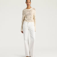 LUIS PANTS IN STRETCH ECRU DENIM - WHITE