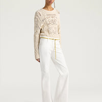 LUIS PANTS IN STRETCH ECRU DENIM - WHITE